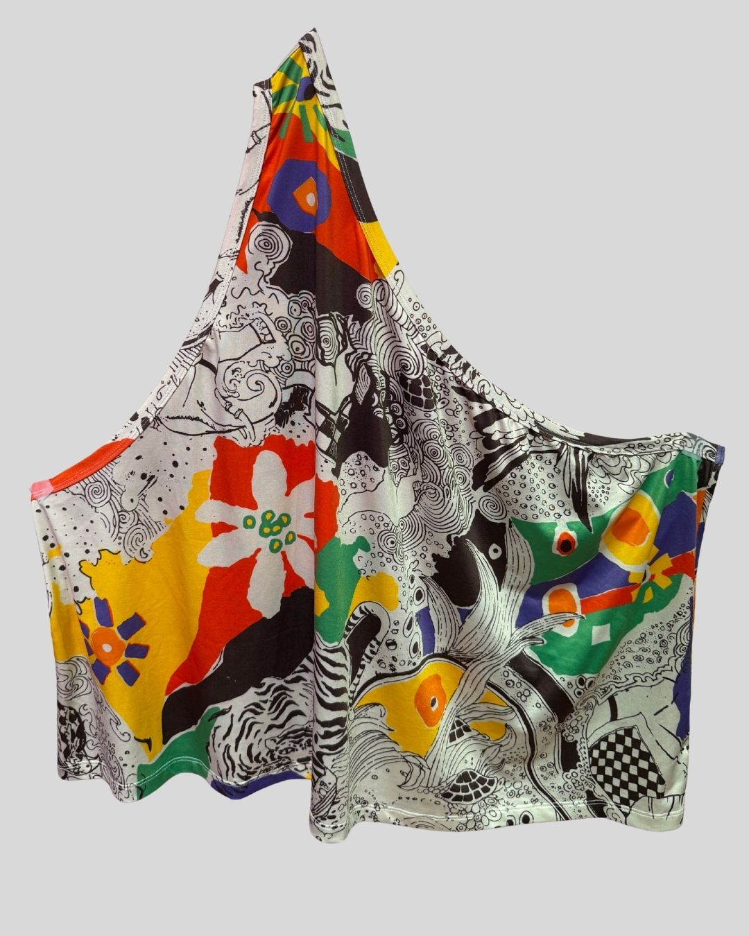 Wray One Shoulder Orange Multi Top (5x)
