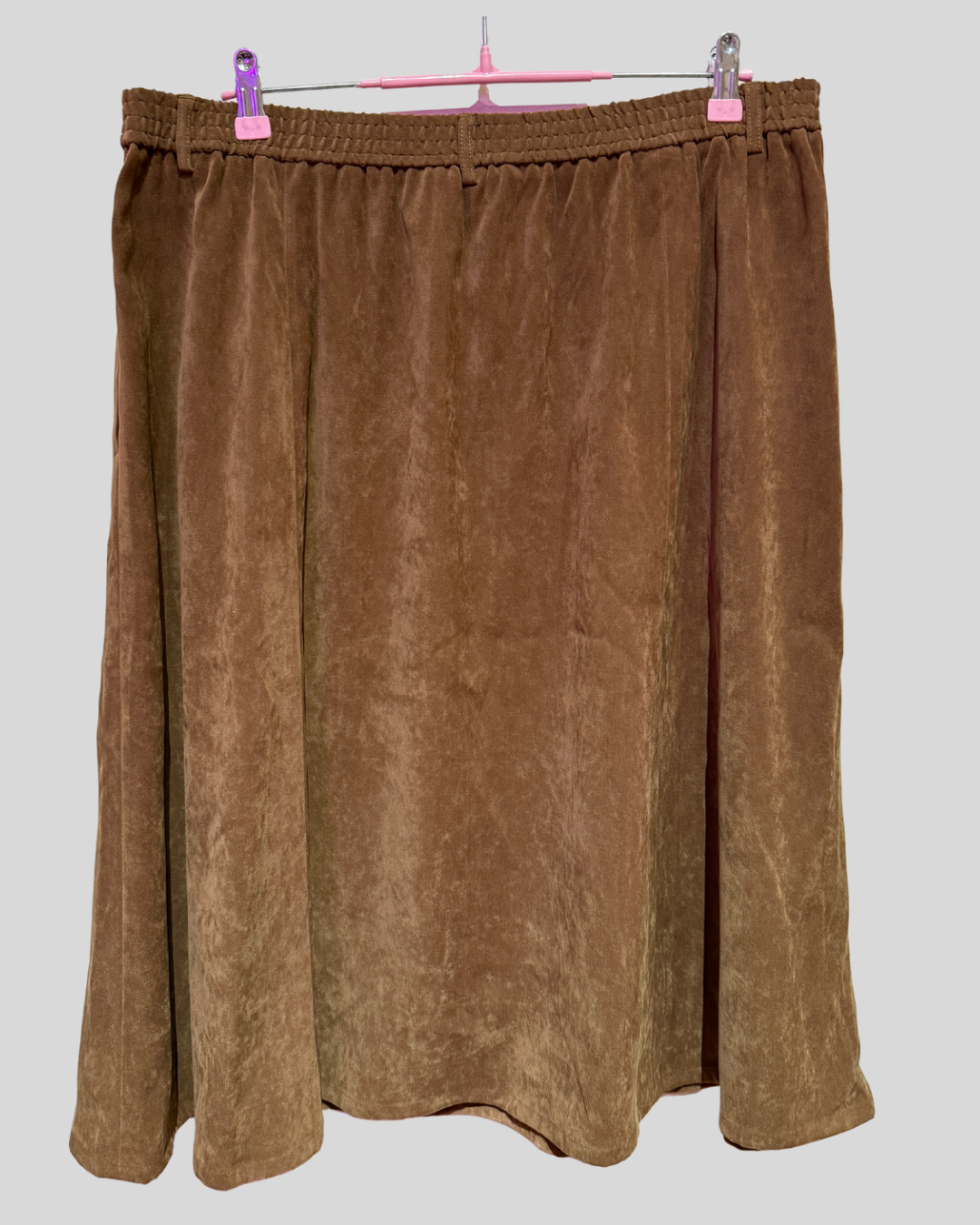 Vintage The Tog Shop Brown Faux Suede Skirt (20)