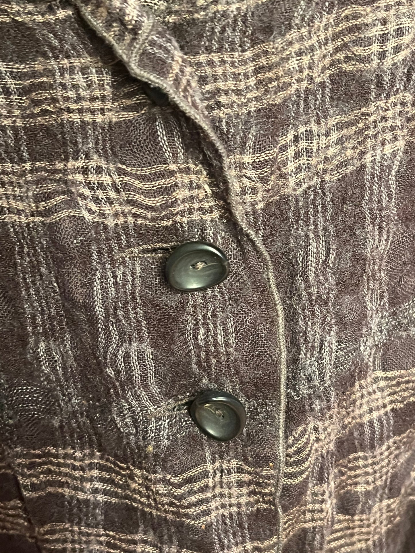 Brown Plaid Wool Sweater Jacket (2x)