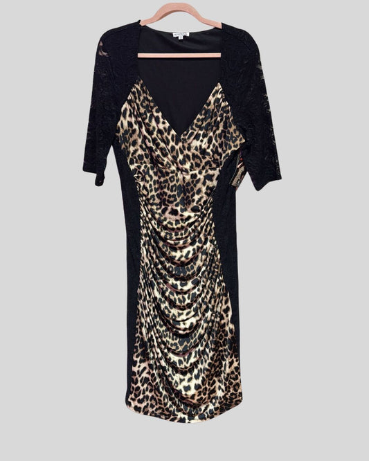 Kiyonna NWT Black Lace Leopard Dress (2X)