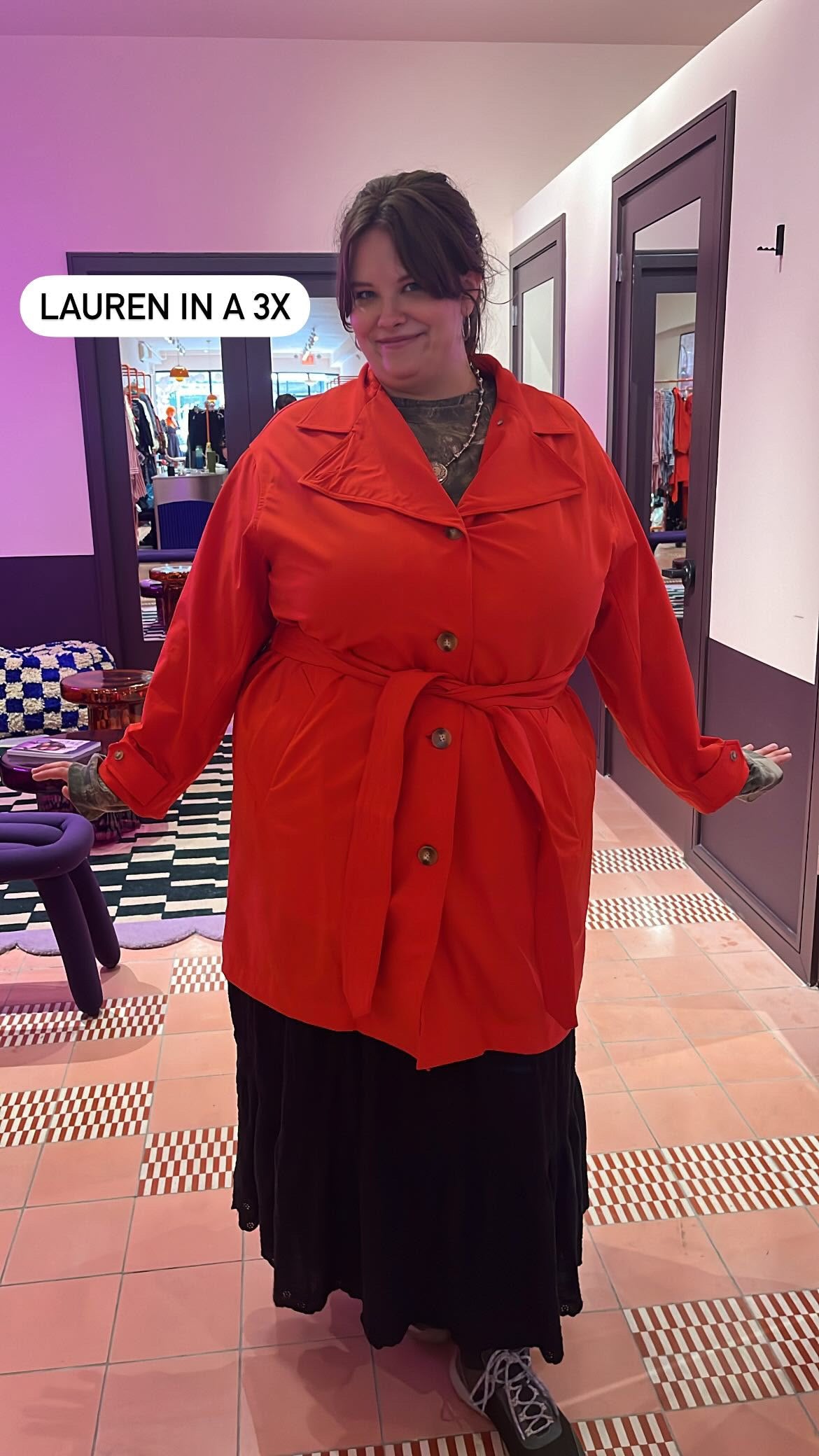 See Rose Go Poppy Red Brilliant Trench (0X & 1X)