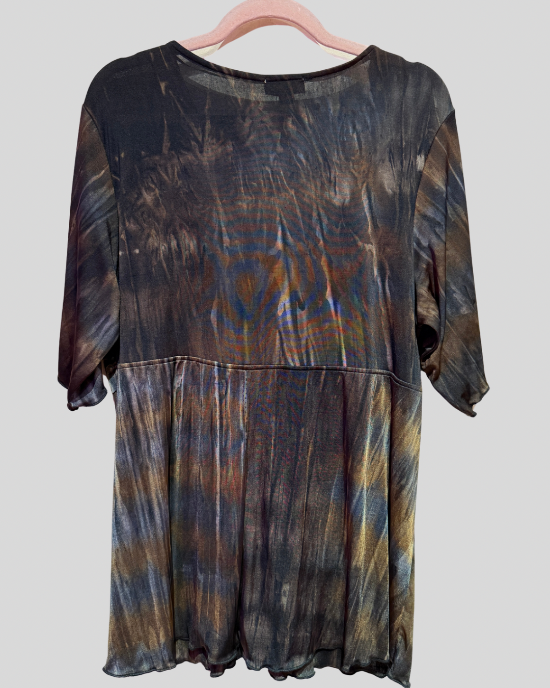 Live And Let Live NWT Brown Tie Dye Embellished Top (2X)