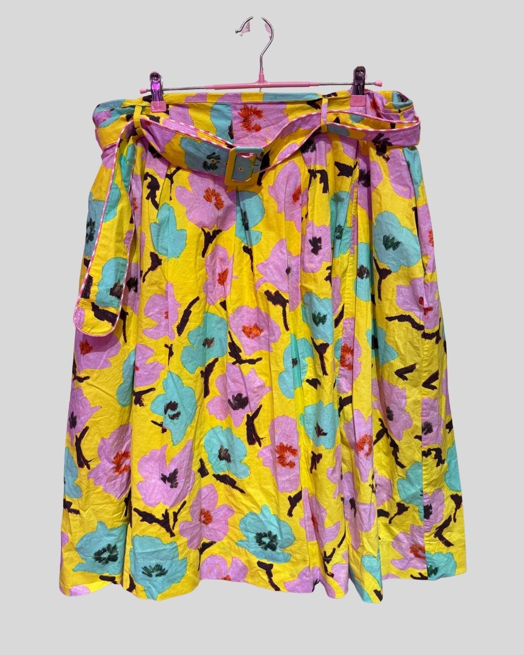 Rachel Antonoff yellow floral belted skirt (18)