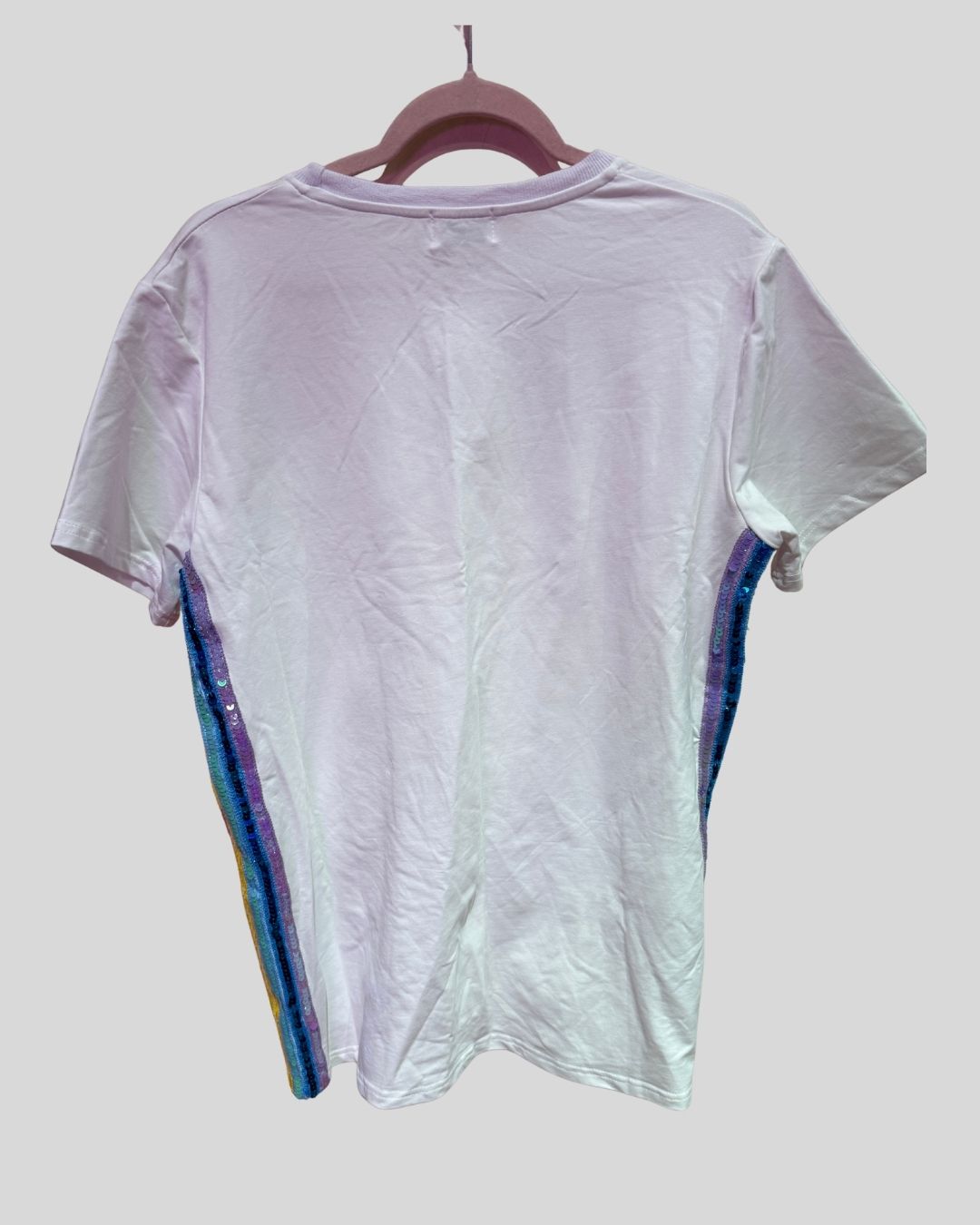 Lola & The Boys White Sequin Tee (L)