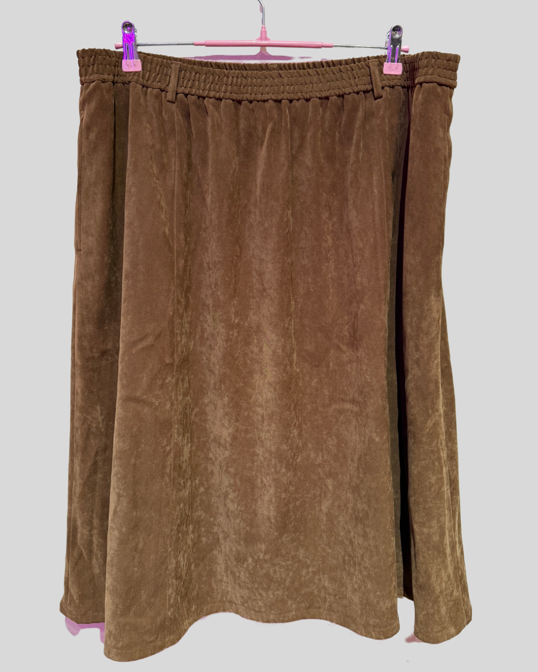 Vintage The Tog Shop Brown Faux Suede Skirt (20)