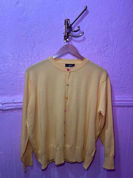 DAISY STREET Yellow Starfish Button Cardigan