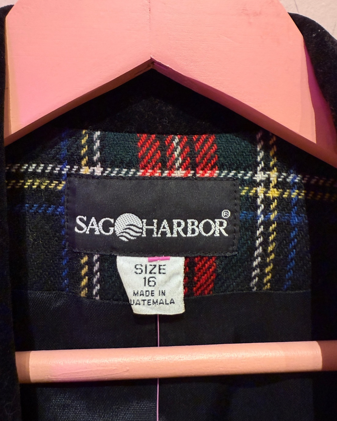 Vintage Sag Harbor Red Plaid Wool Blend Blazer (16)