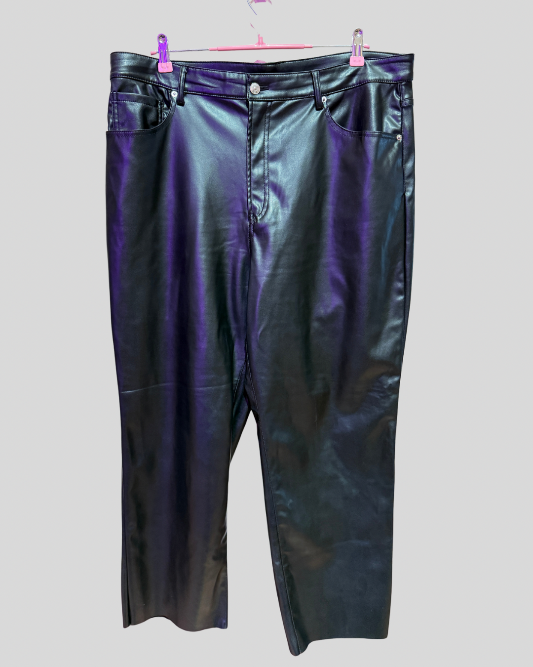Divided Black Faux Leather Pants (16)