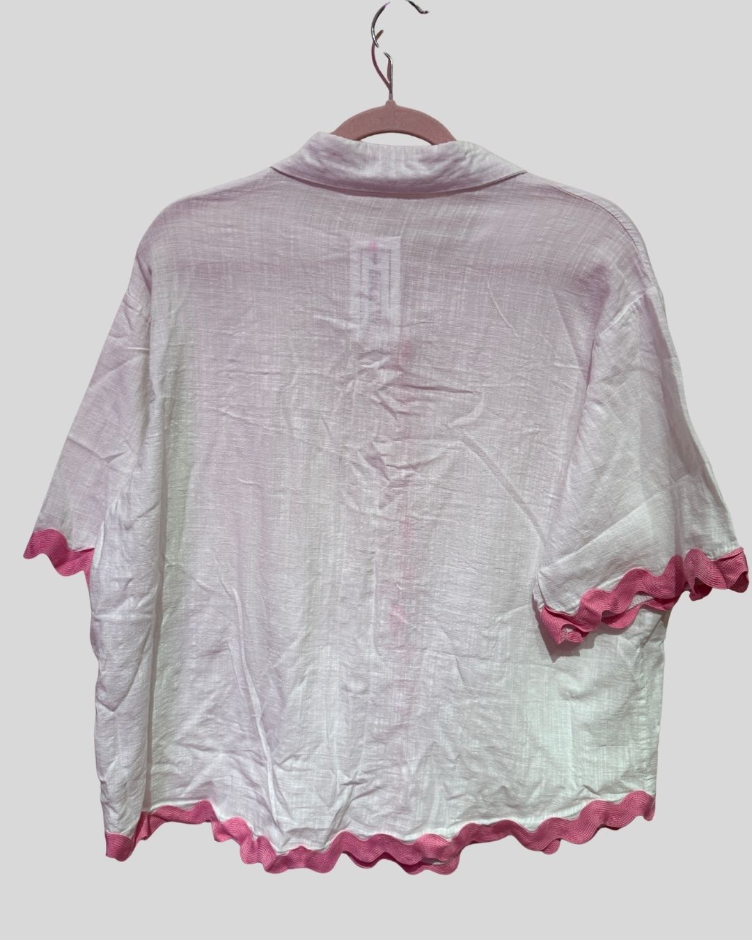 Petal & Pup white pink ribbon top (L)