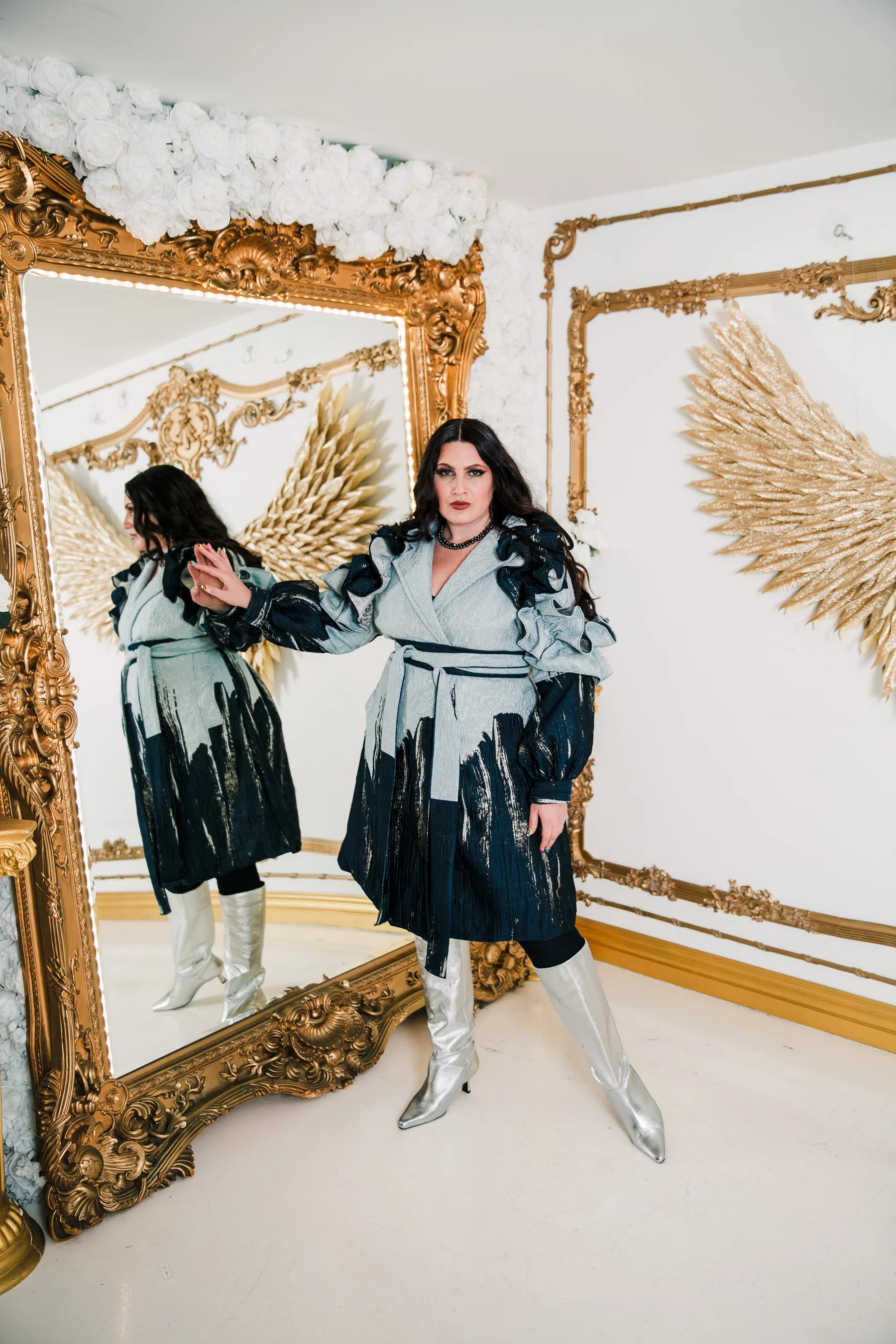 byVINNIK Ruffle Trench Coat