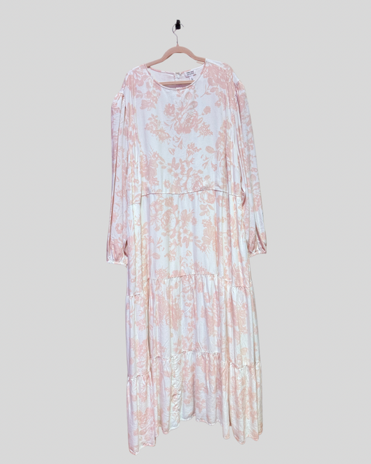 WithLoveLeena X The Drop NWT White and Pink Floral Maxi Dress (5X)