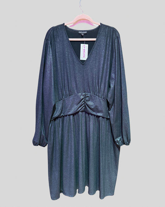 Lane Bryant Black Shimmer Long Sleeve Dress (26/28)