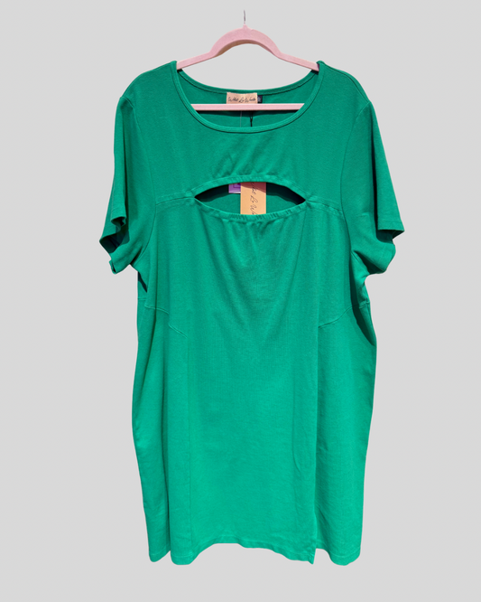 What Lo Wants NWT Kelly Green Dress with Neckline Cutout (4X)
