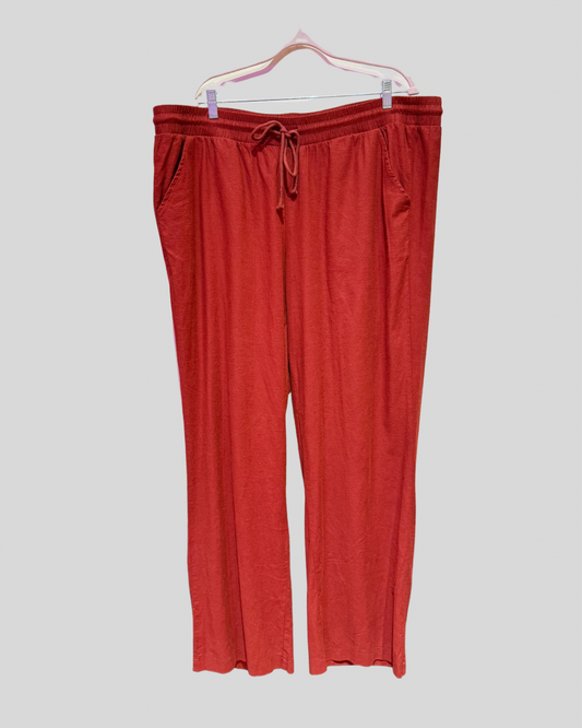 Torrid NWT Rust Red Drawstring Linen Blend Pants (3T)