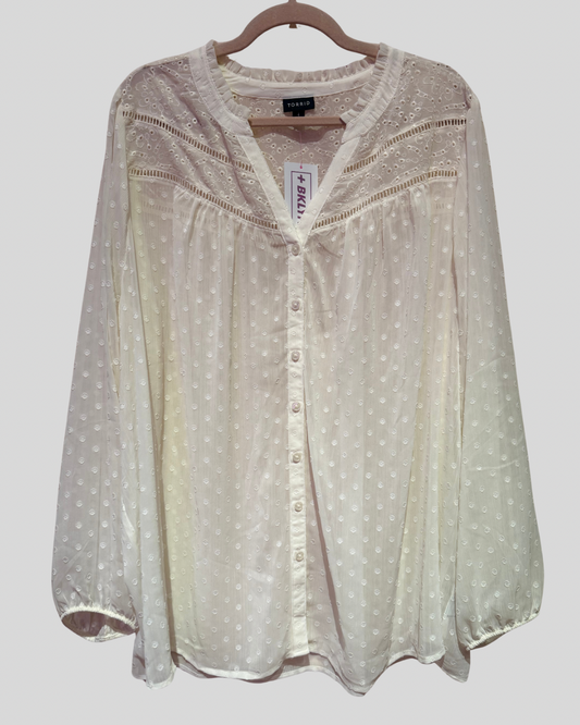Torrid Cream Boho Sheer Eyelet Top (4)