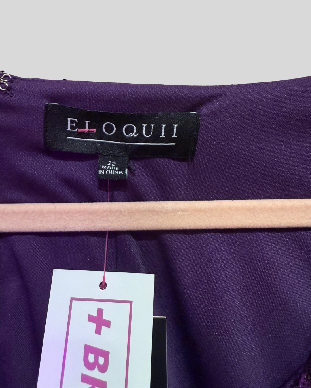 ELOQUII NWT Purple Sequin and Scuba Peplum Dress (22)