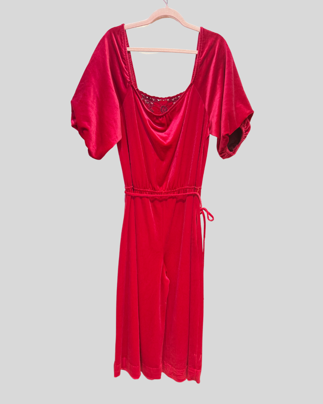 Vintage Sears At Home Wear Union Made Velvet Jumpsuit (L)