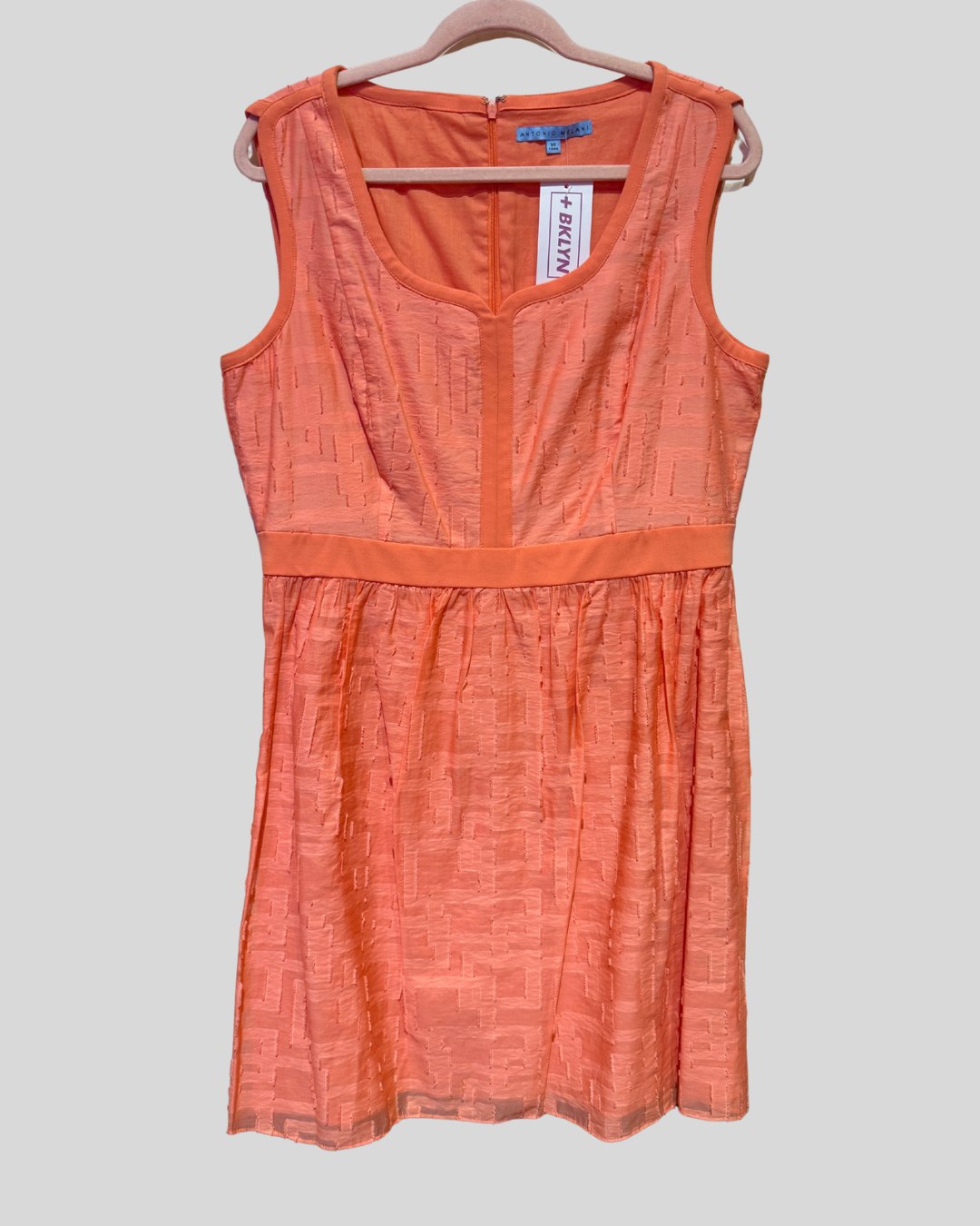 Anito Melani NWT Peach Textured Mini Dress (14)