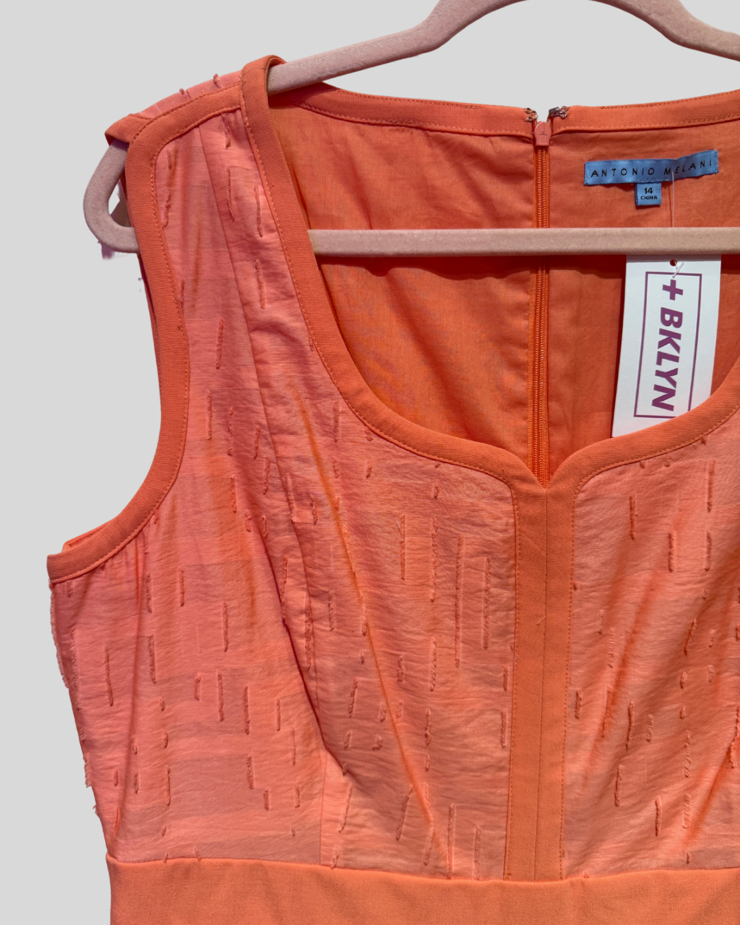 Anito Melani NWT Peach Textured Mini Dress (14)