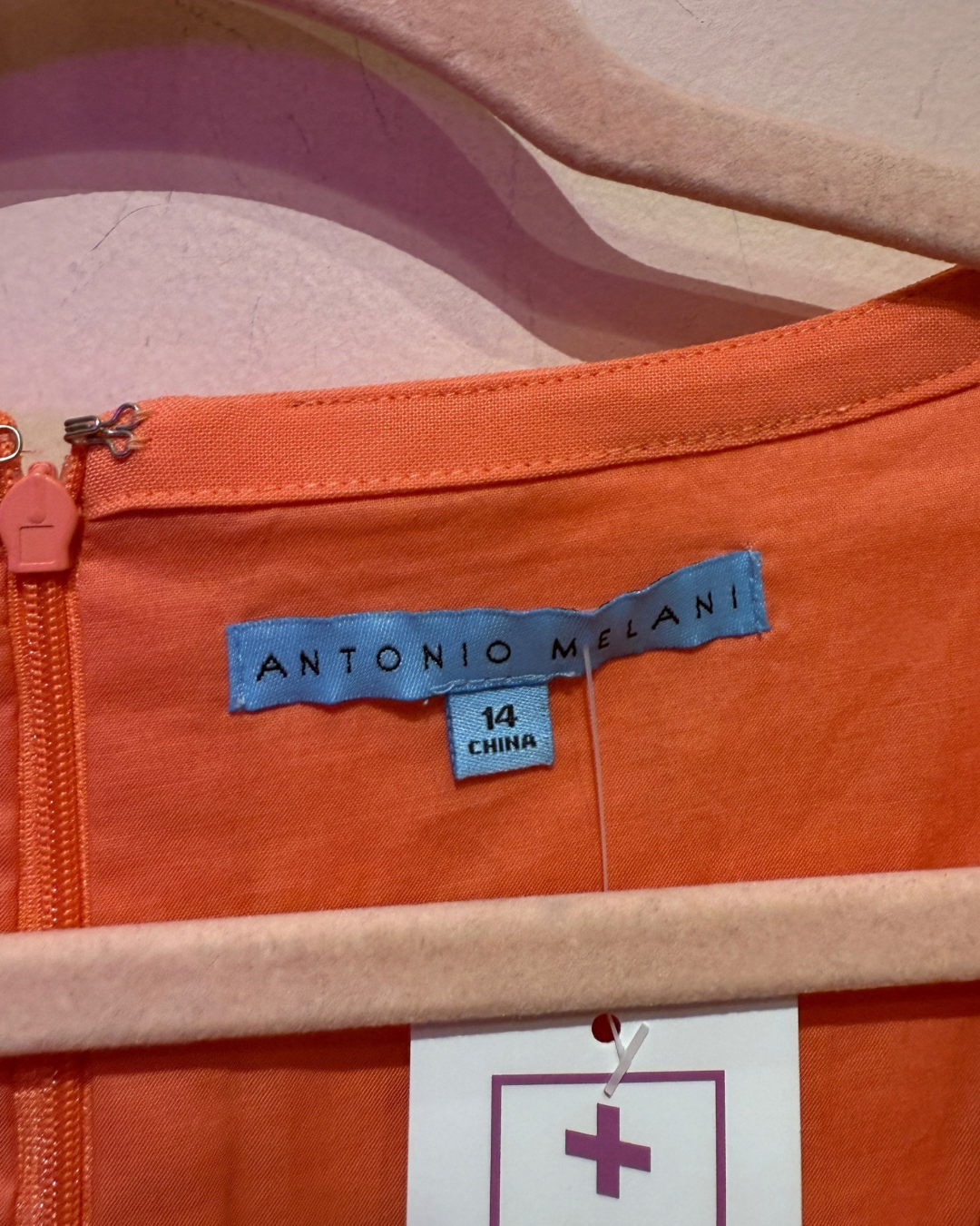 Anito Melani NWT Peach Textured Mini Dress (14)