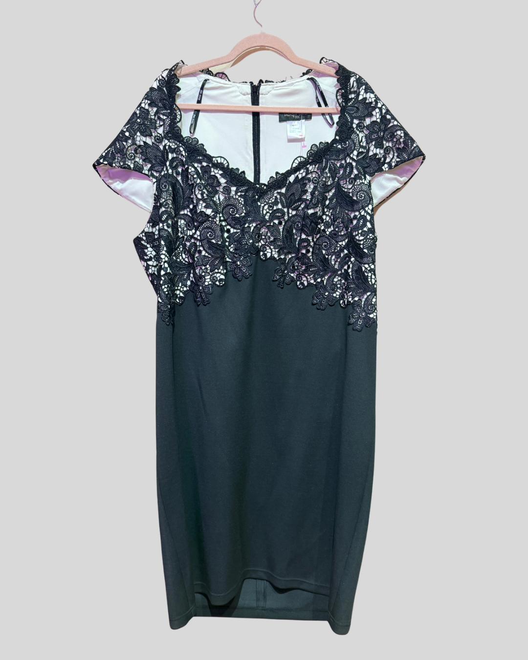 Tadashi Shoji Too Black Lace Combo Fabric Dress (2/3X)