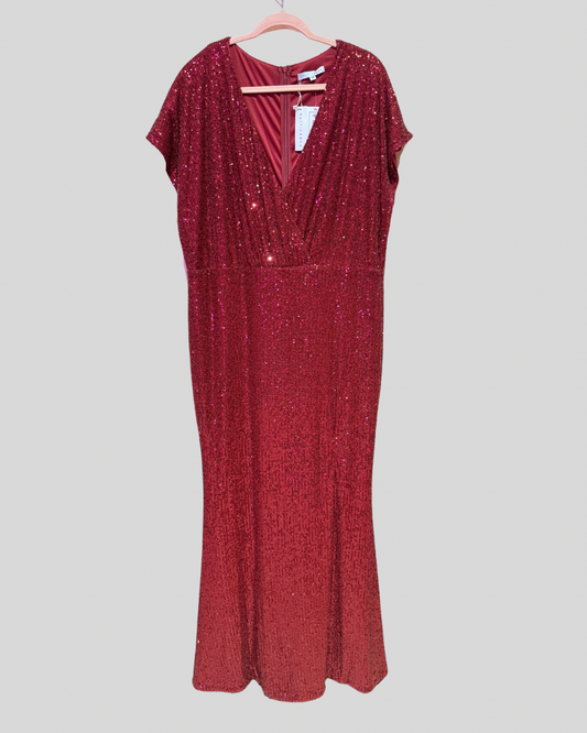 Baltic Born NWT Red Sequin Gown (3X)
