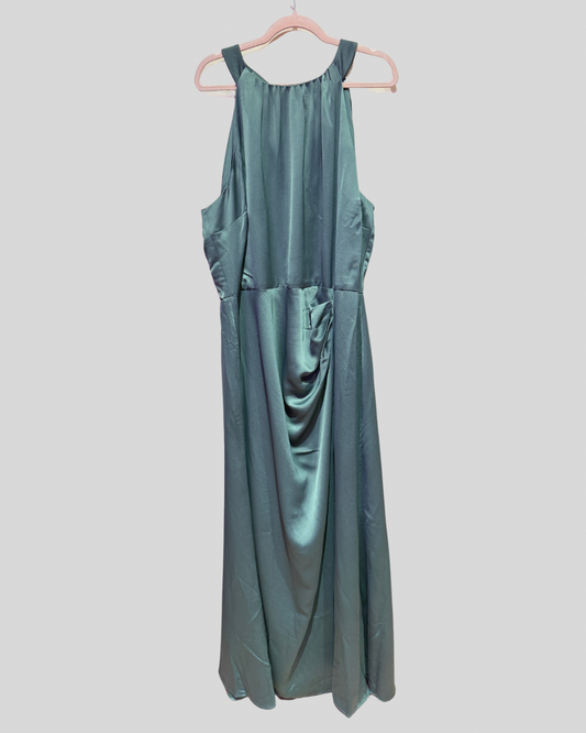 City Chic NWT Teal Satin Gown (22)