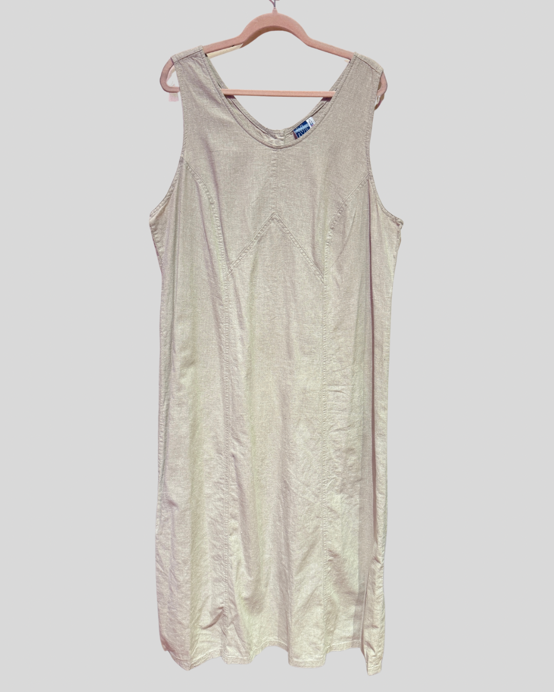 Vintage Venezia Tan Linen Blend Dress (14/16)