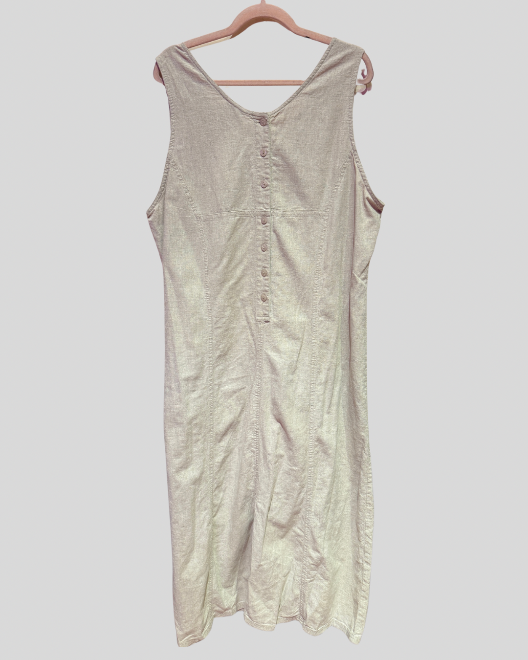 Vintage Venezia Tan Linen Blend Dress (14/16)