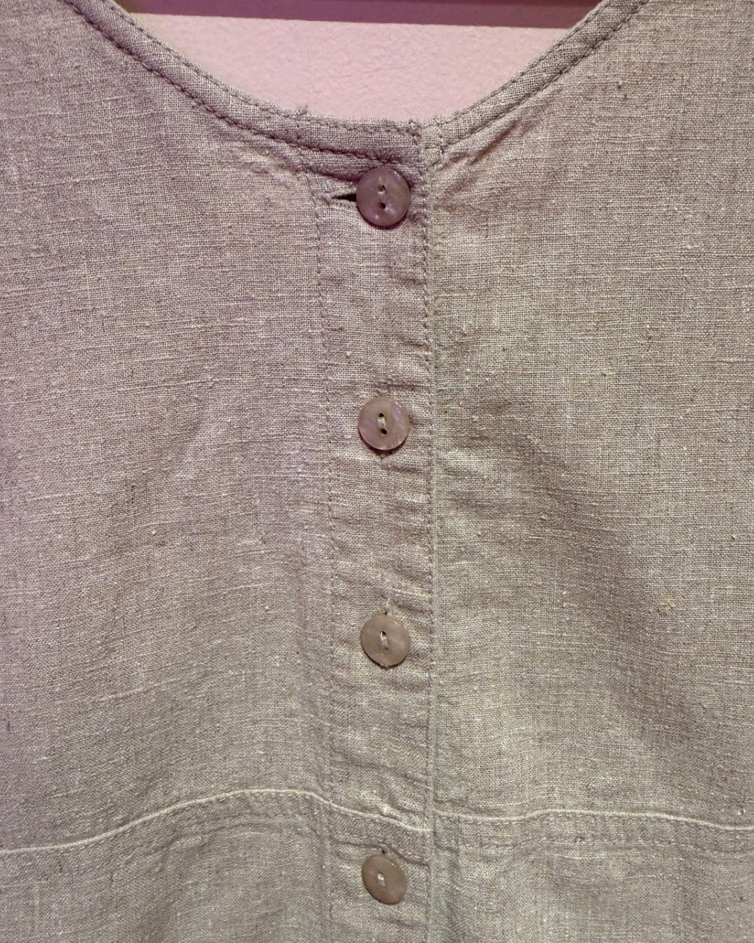 Vintage Venezia Tan Linen Blend Dress (14/16)