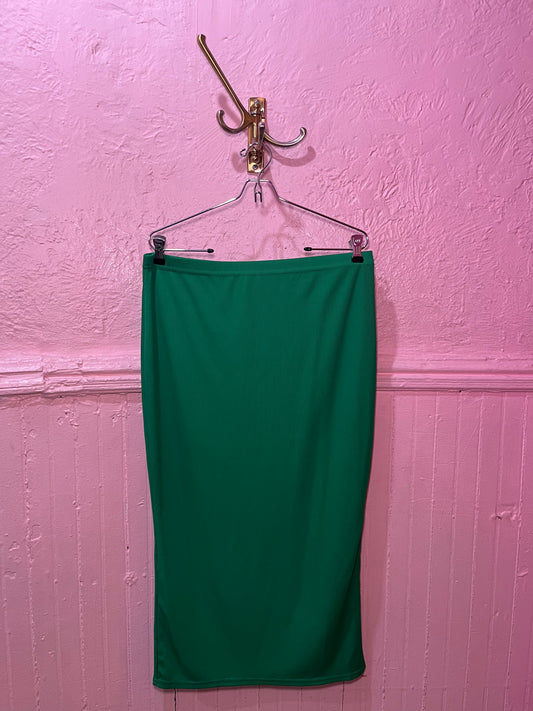 PRETTY LITTLE THING Kelly Green Midi Skirt