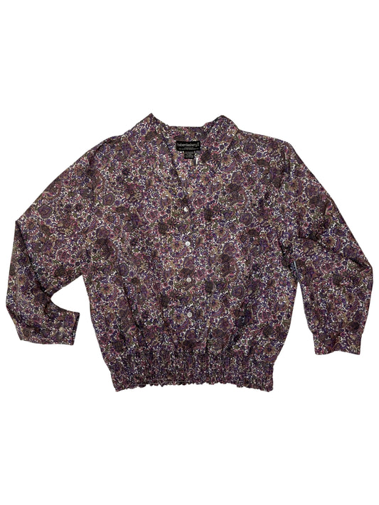 Purple Paisley Cinch Waist Blouse