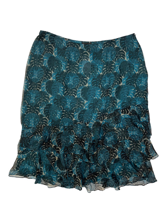 Silk Monstera Ruffle Skirt