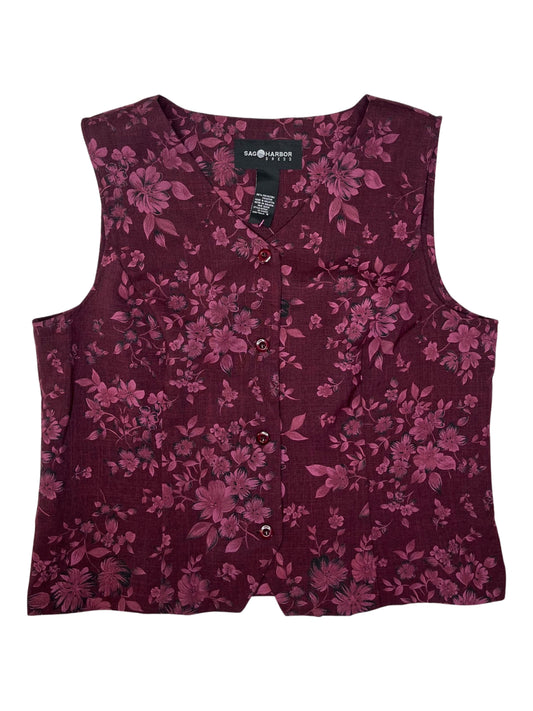 Burgundy Floral Vest