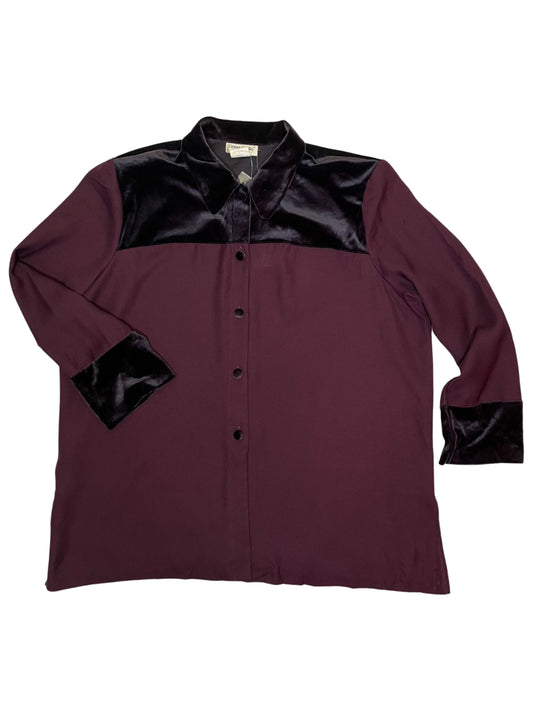 Plum Velvet Detail Blouse