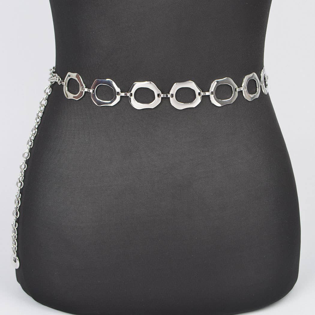 Hammered Plus Size Chain Belt Gold