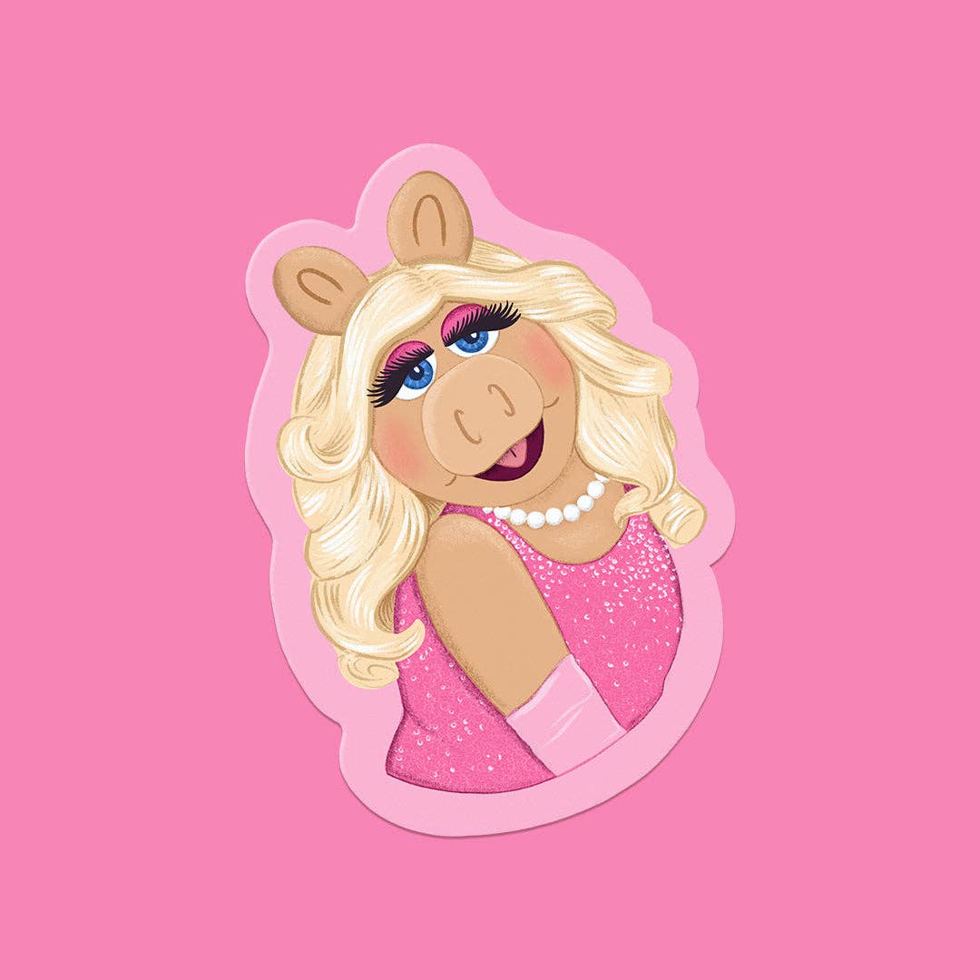 Miss Pig Puppet Vinyl Sticker