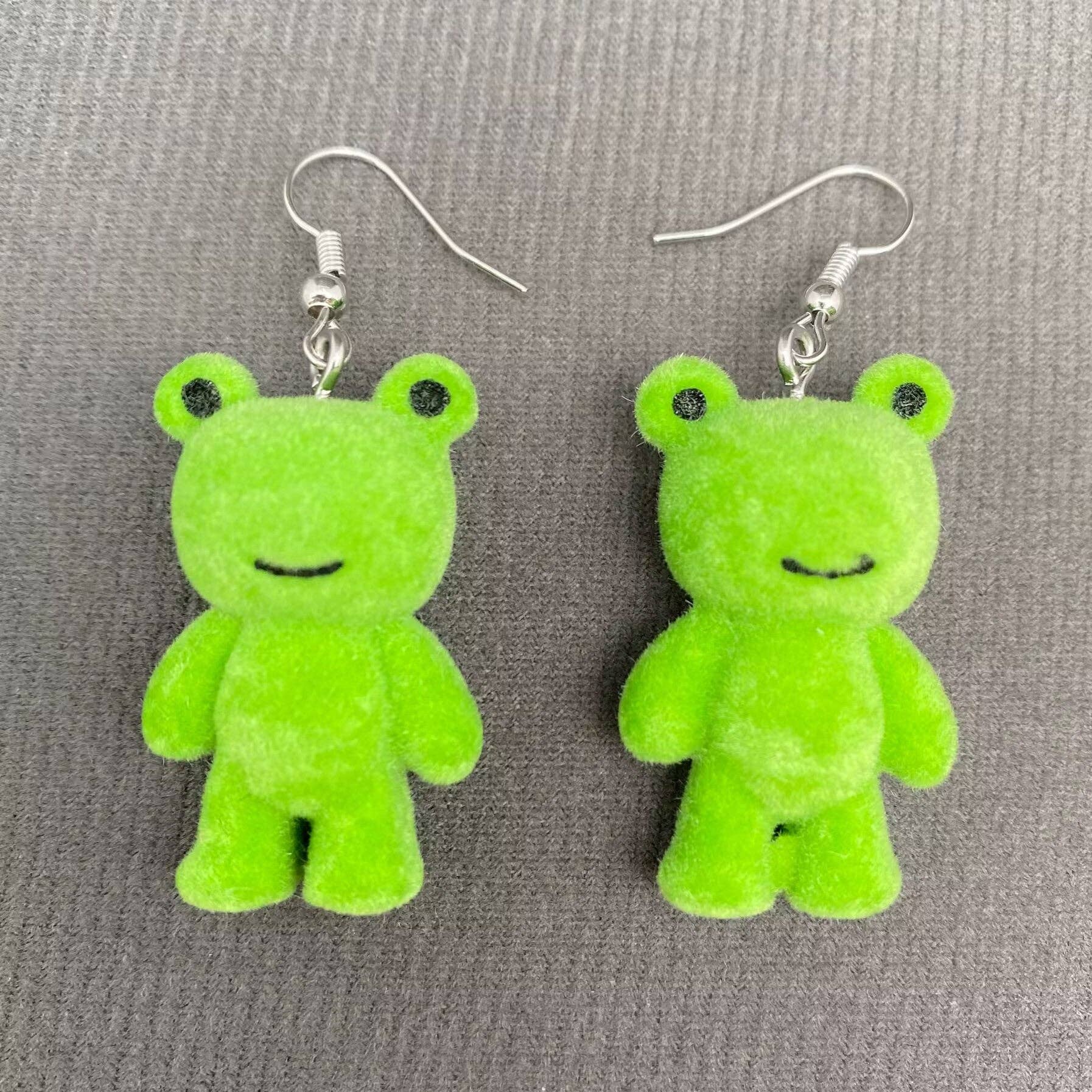 Resin Cartoon Frog Dangle Earrings - YK