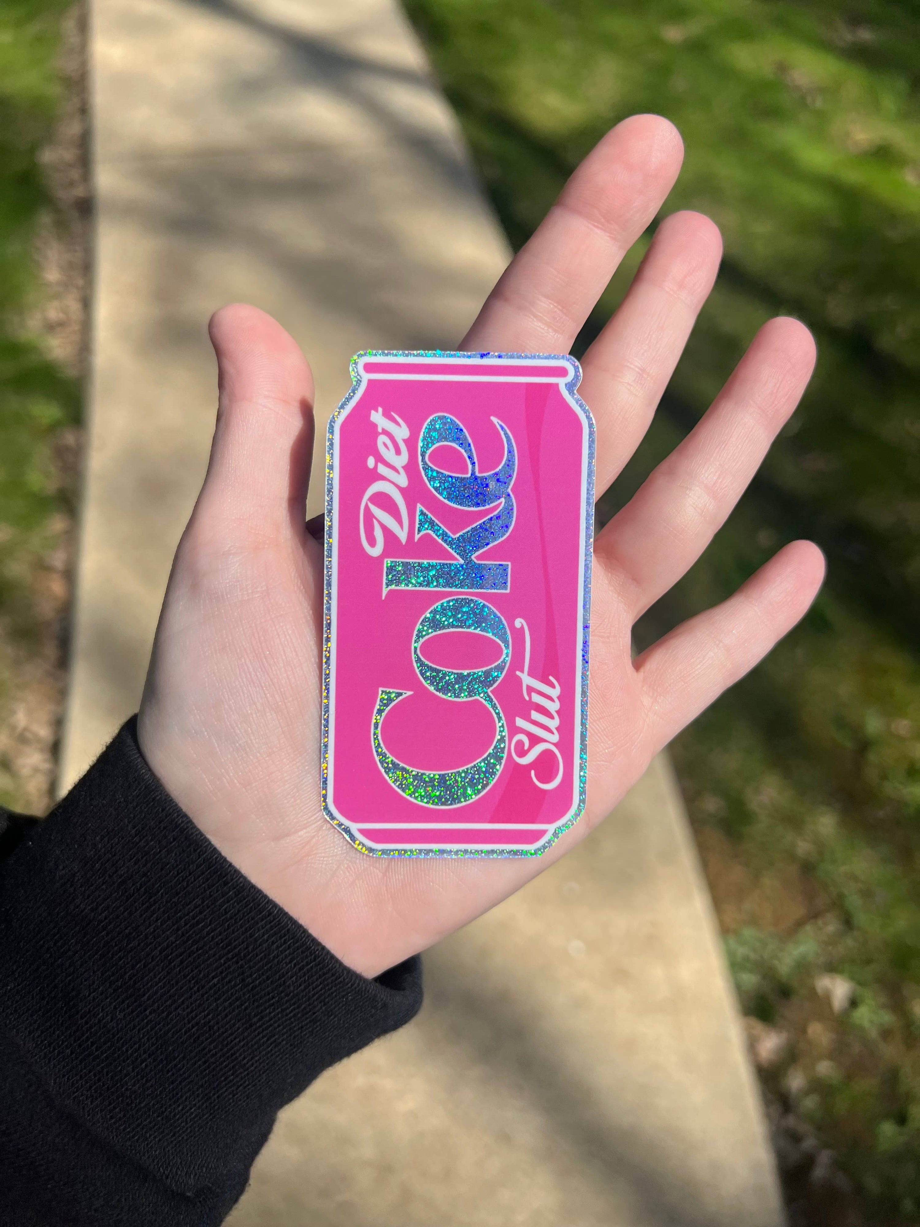 Pink Glitter Diet Coke Slut Sticker