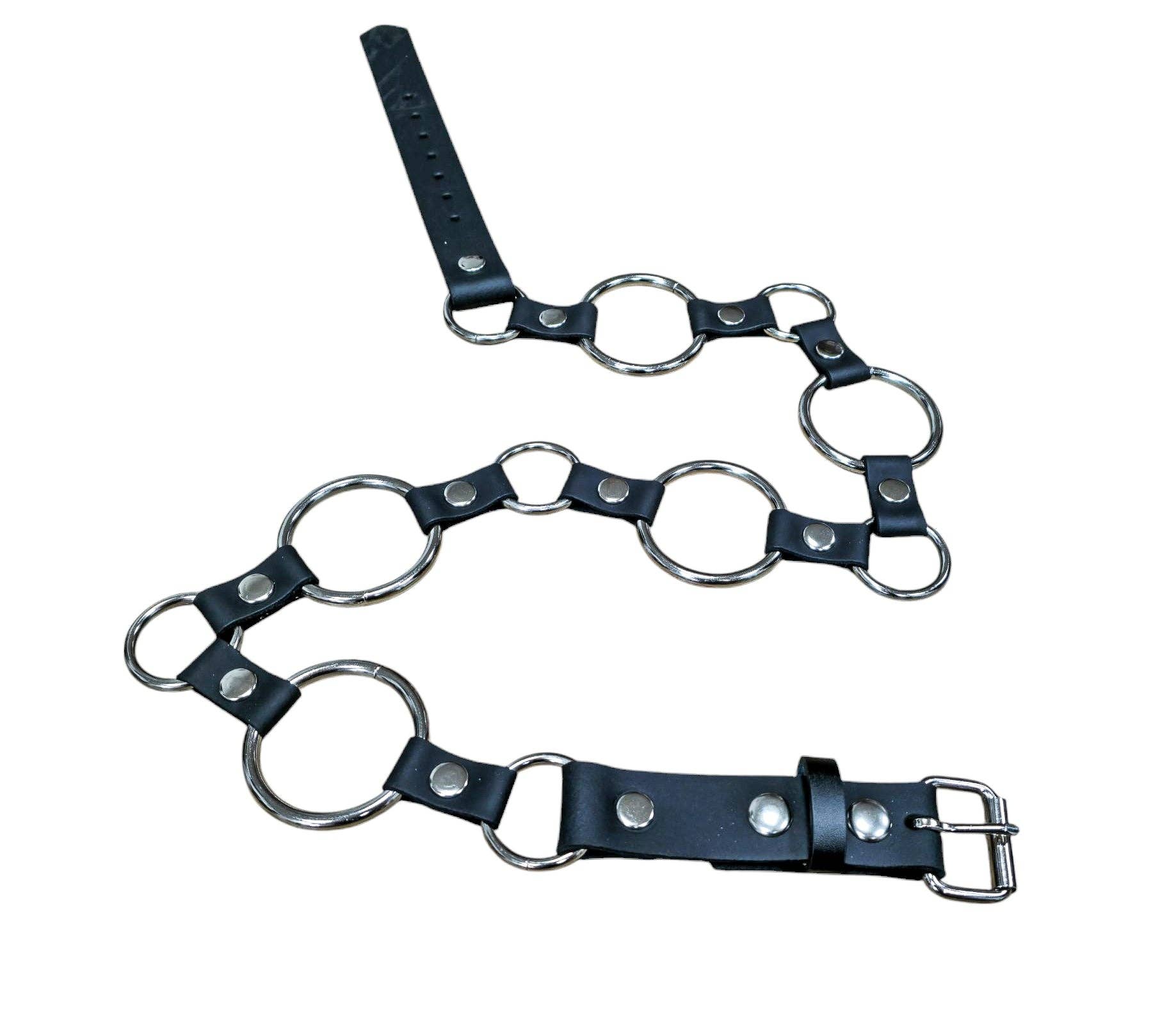 Genuine Leather Silver Ring Belt 42.5-47 Waist