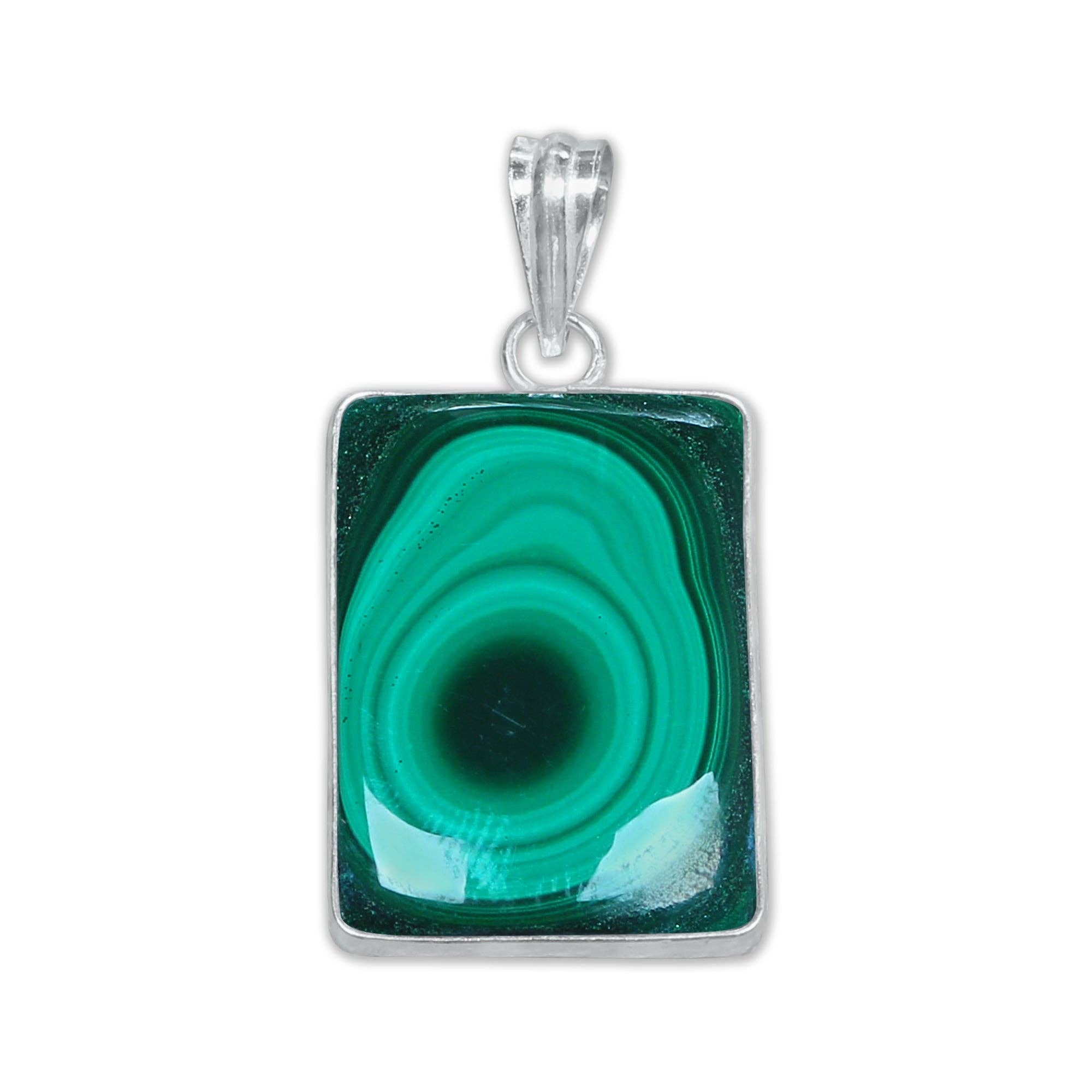 Malachite Minimalist Pendants – Silver-Plated, Handmade, Rich Green | Wholesale: 5 Pendants