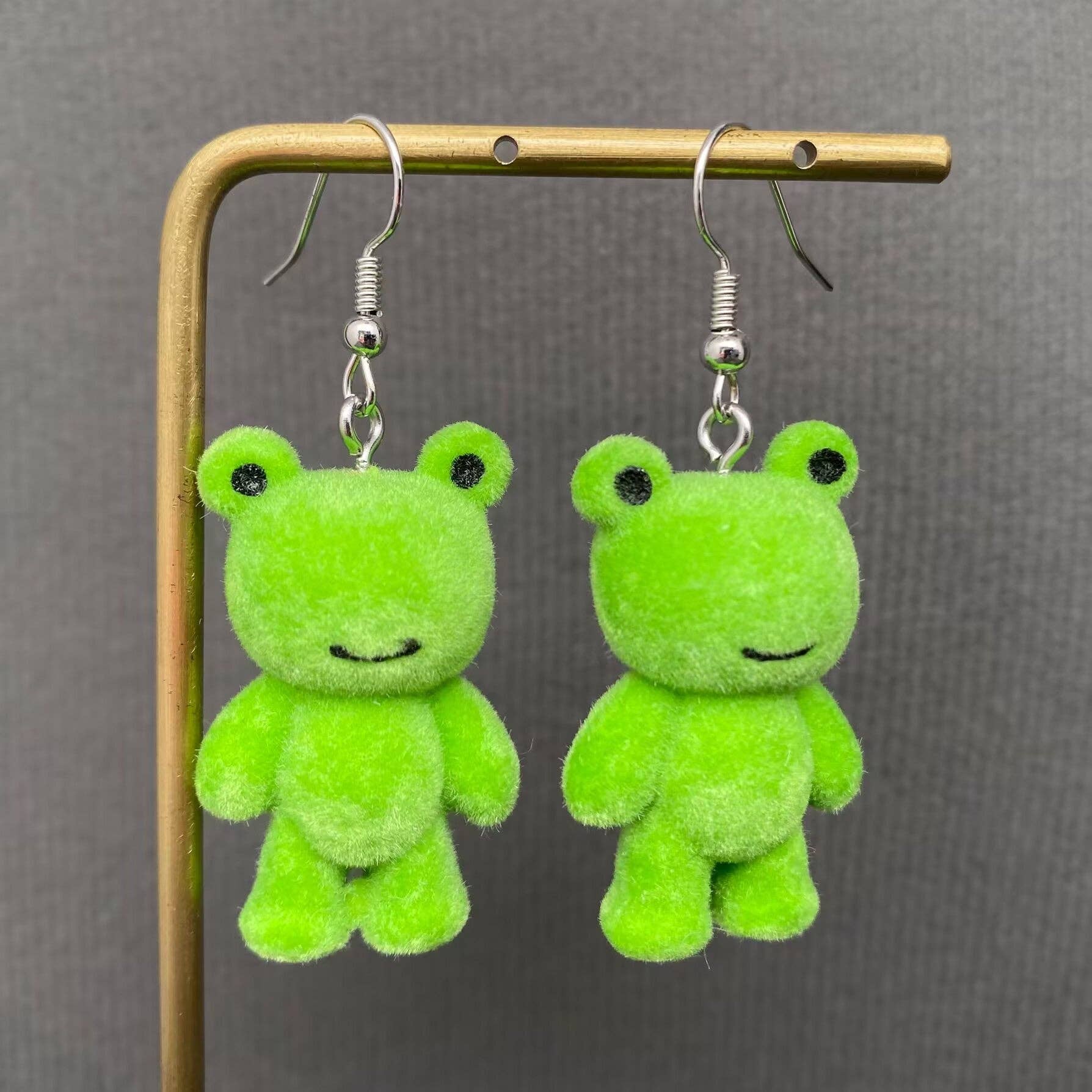Resin Cartoon Frog Dangle Earrings - YK