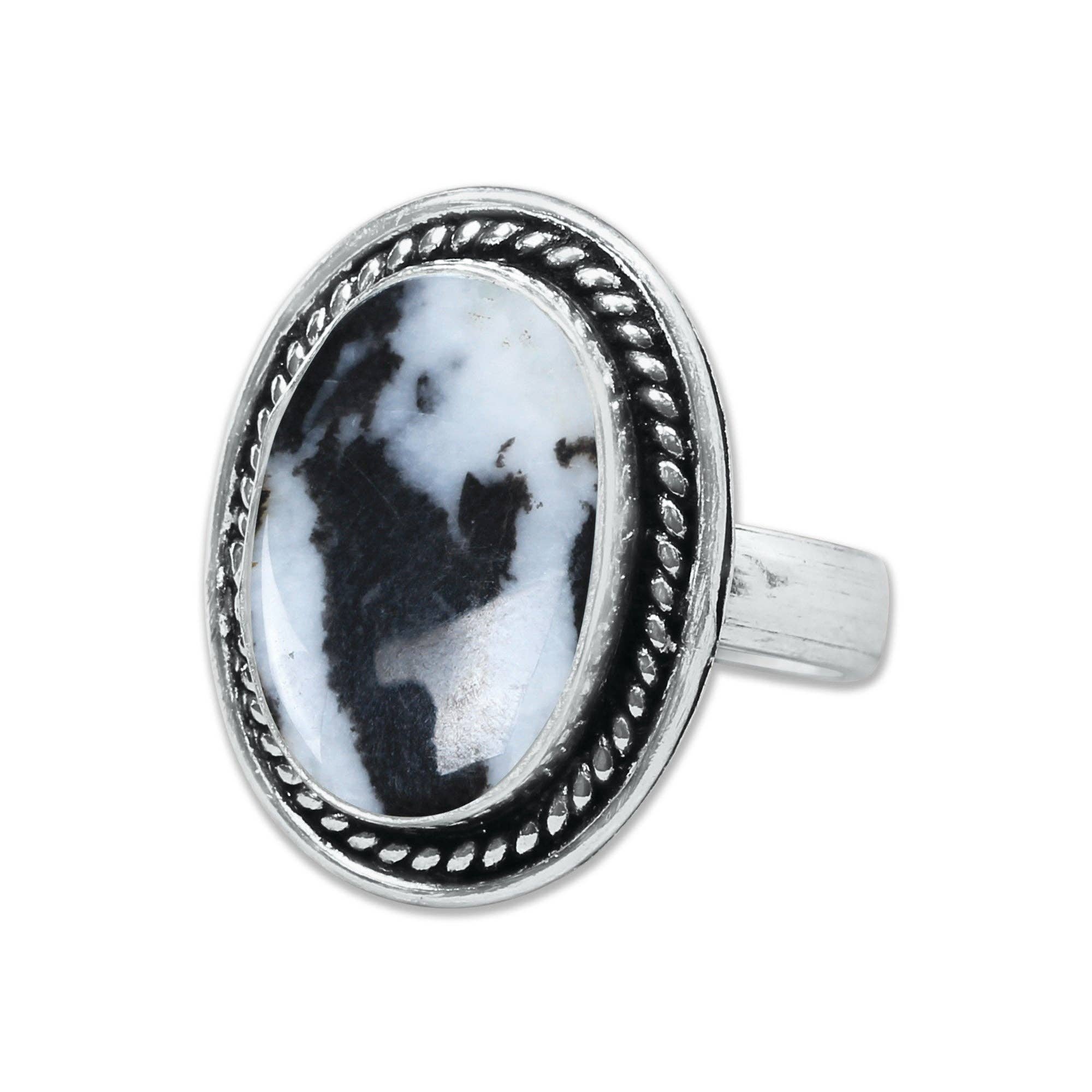 Buffalo Turquoise Rings – Handmade, Silver-Plated, Boho Style: 10 Rings