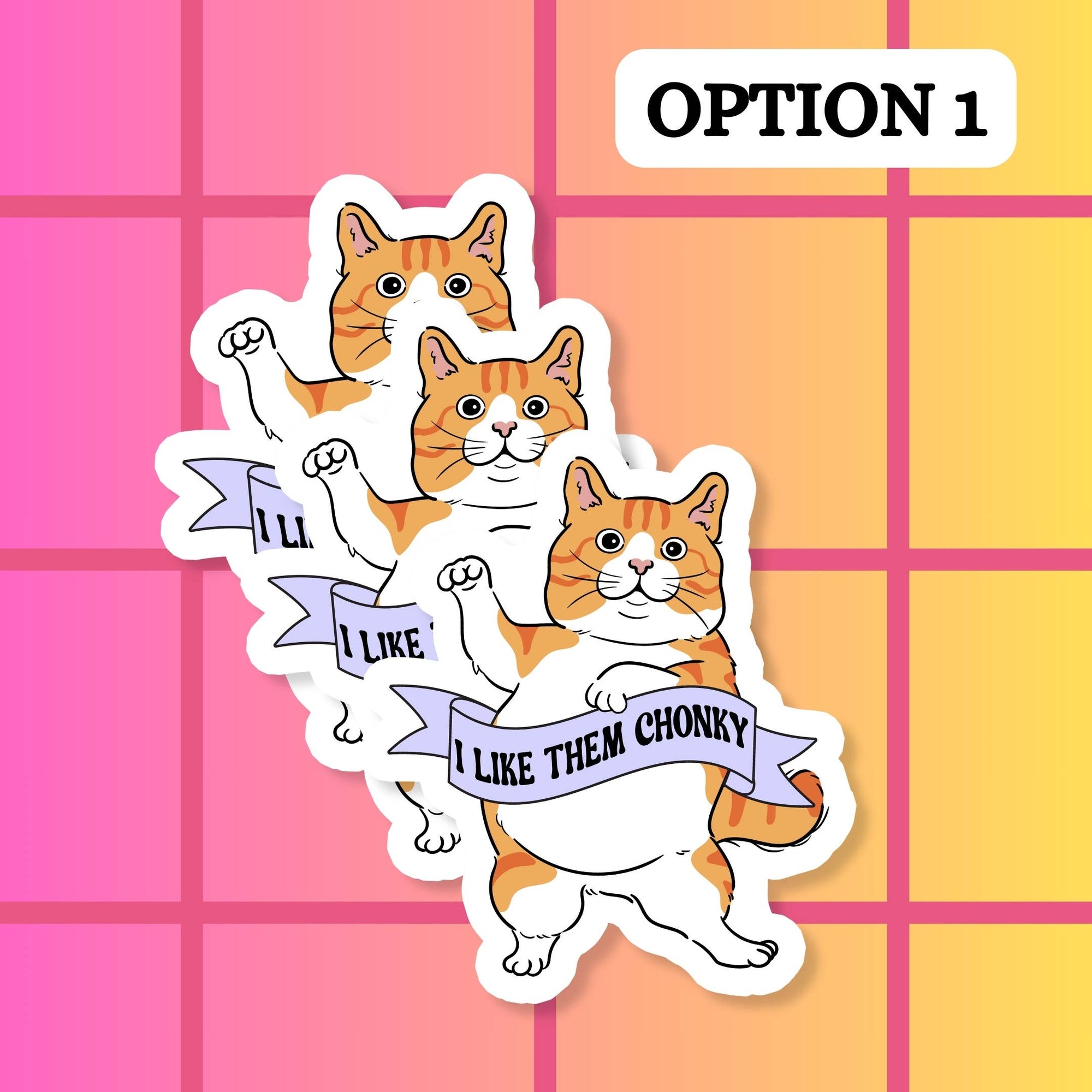 Orange Chonky Cat Sticker