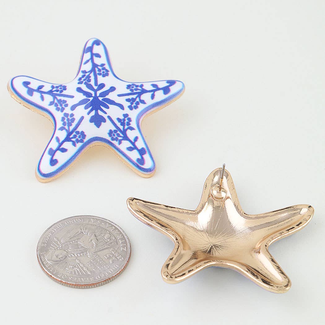 Antique Starfish Stud Earrings: BL