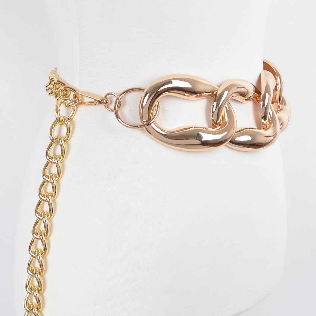 Extra Oversized Plus Size Link Chain Belt: Gold