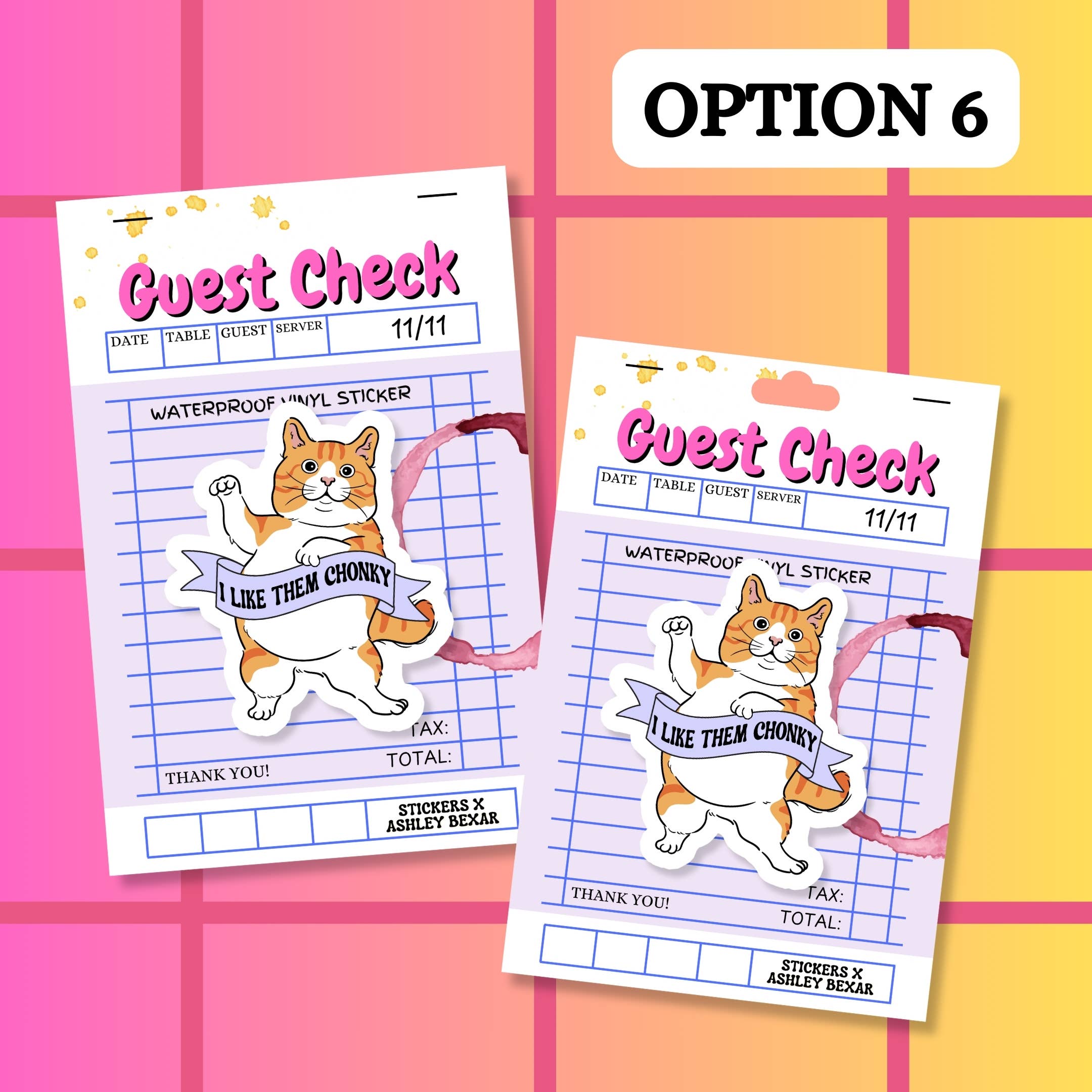 Orange Chonky Cat Sticker