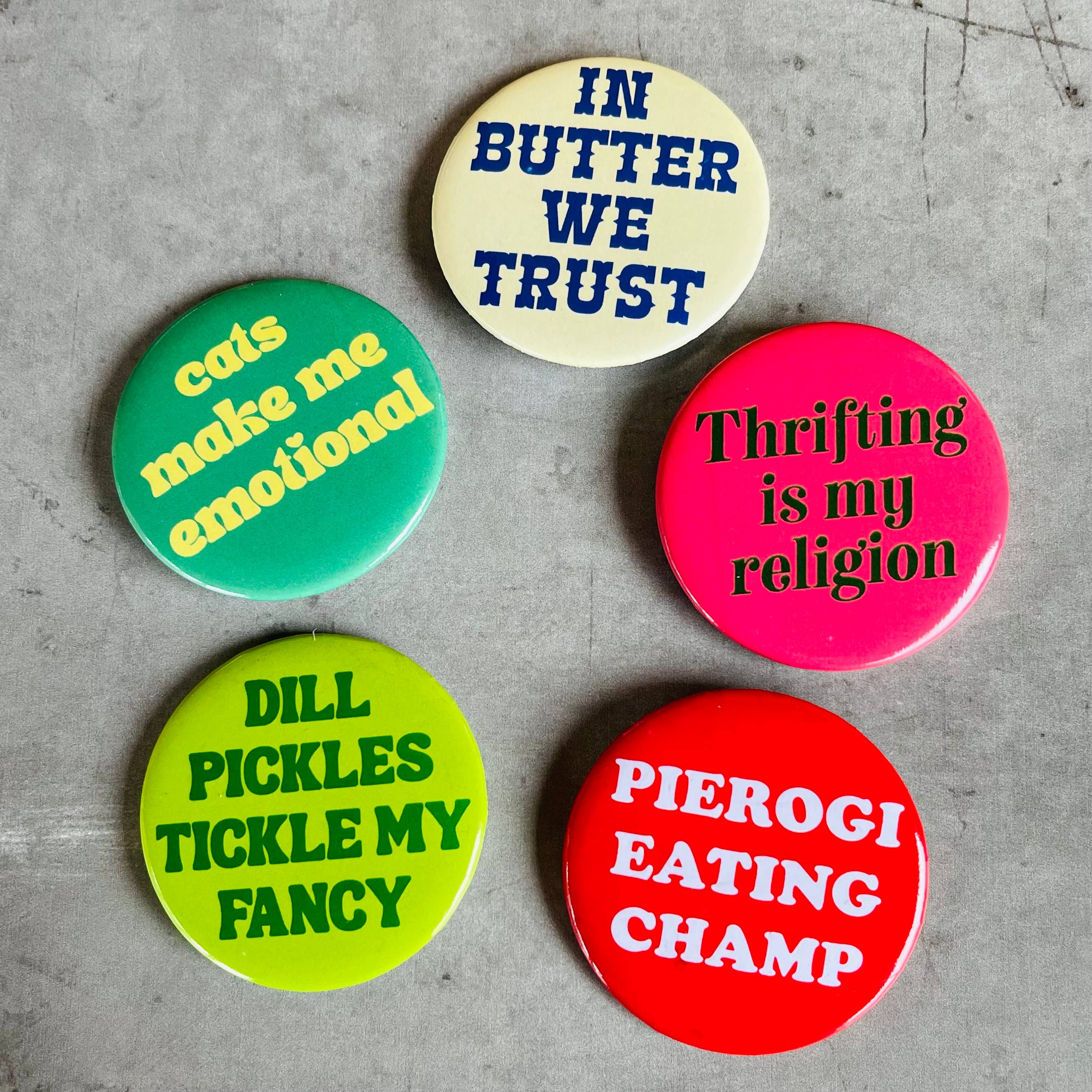 Thrifting Is My Religion Pin Back Buttons