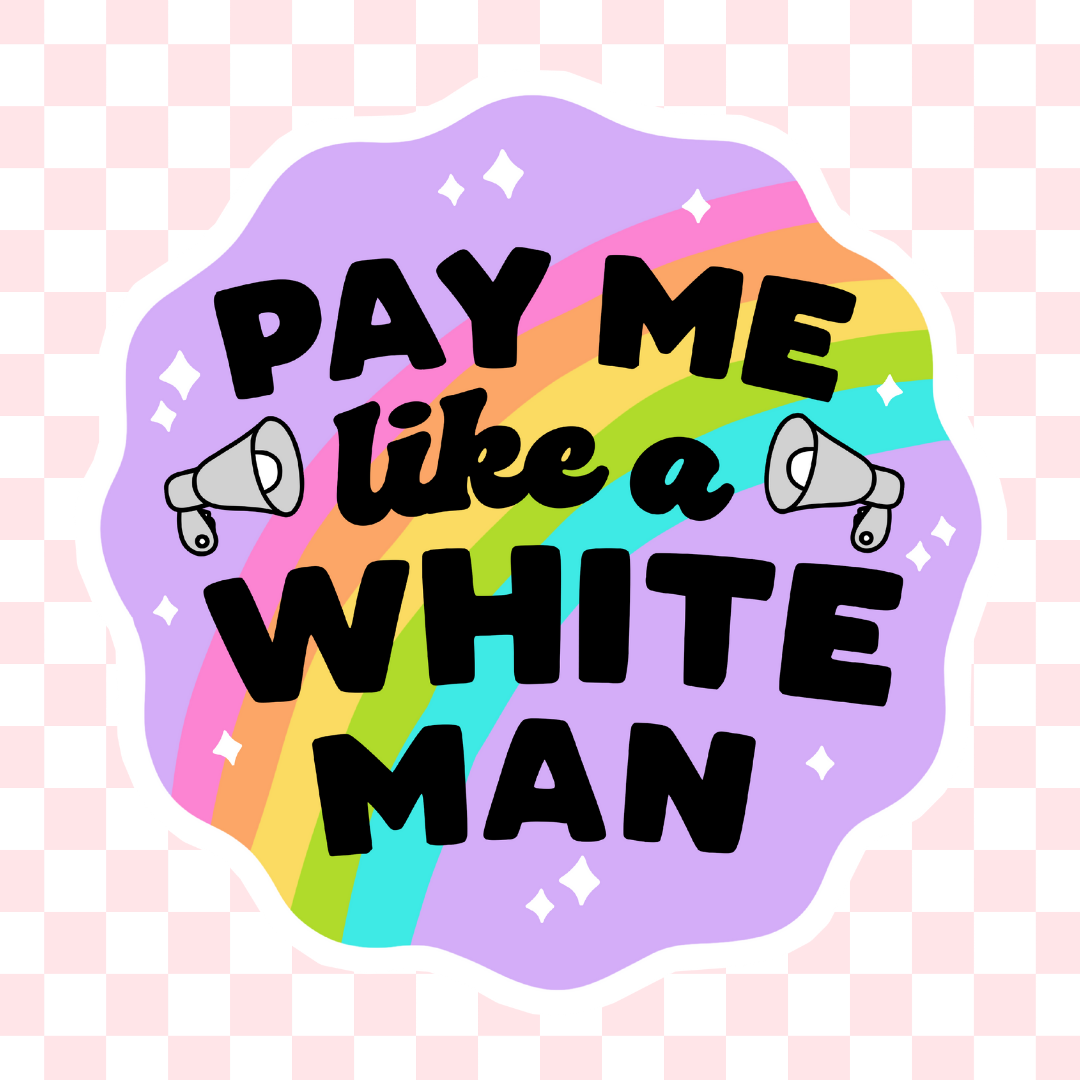 Luxe Trauma - Pay me like a white man sticker hydroflask planner: Glitter