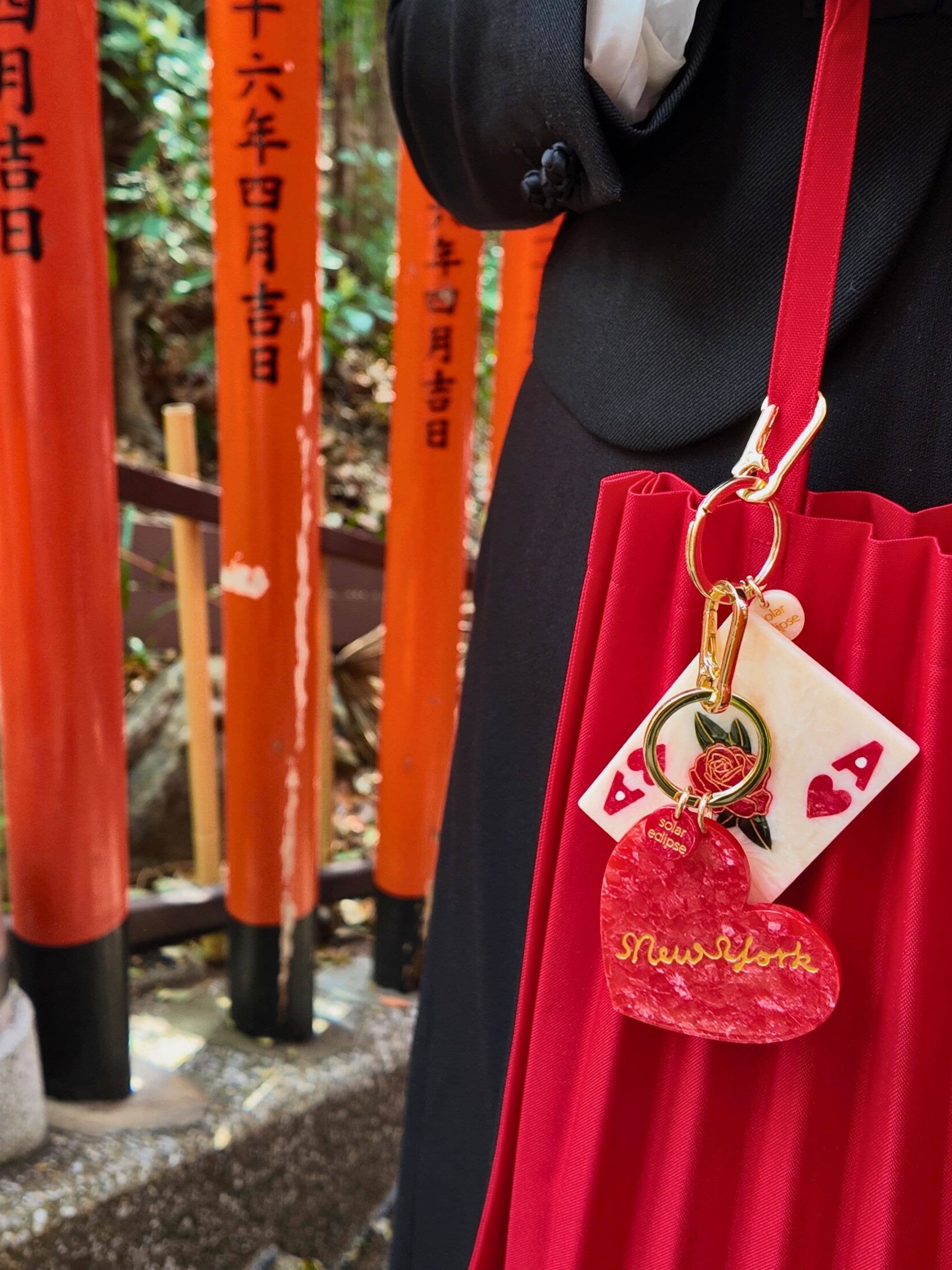 Hand Painted New York Heart Bag Charm + Keychain Leopard